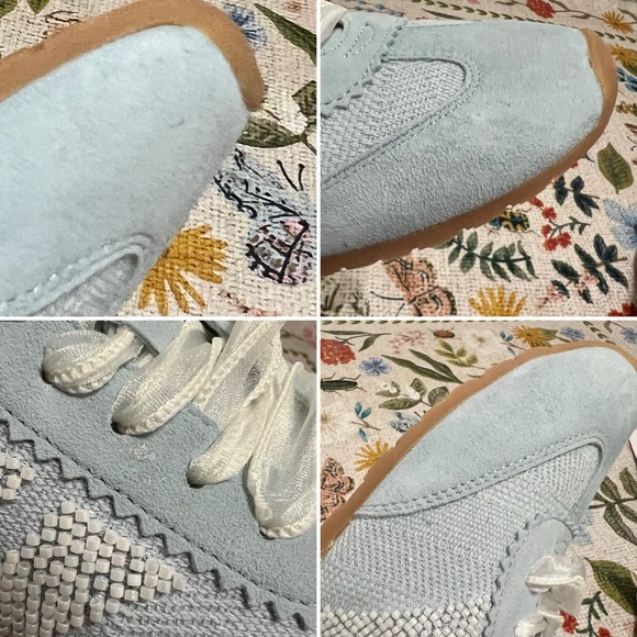 New Anthropologie Dolce Vita Dream Bead Sneakers Blue Multi Burlap - Picture 14 of 16